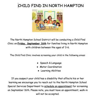 North Hampton's Child Find service
